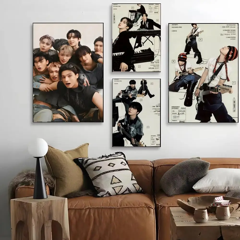 Kpop A-ATEEZ Hongjoong San Poster Modern Wall Art for Bedroom Living Room Cafe Bar Aesthetic Home Decor Gift - view 6