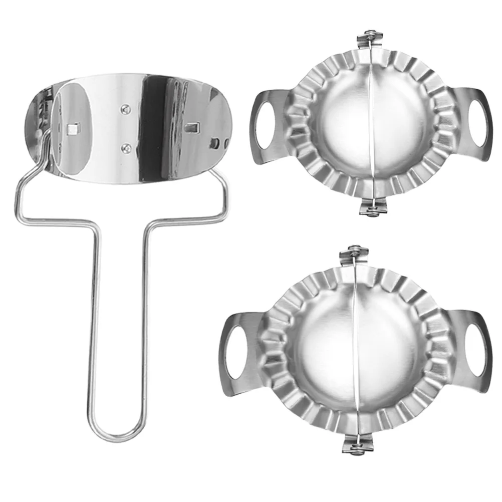 

3pcs Dumpling Maker Tools Silver Crimped Edge Sealer for Ravioli Pressed Dough Mini Pies Easy Clean Kitchen Gadgets