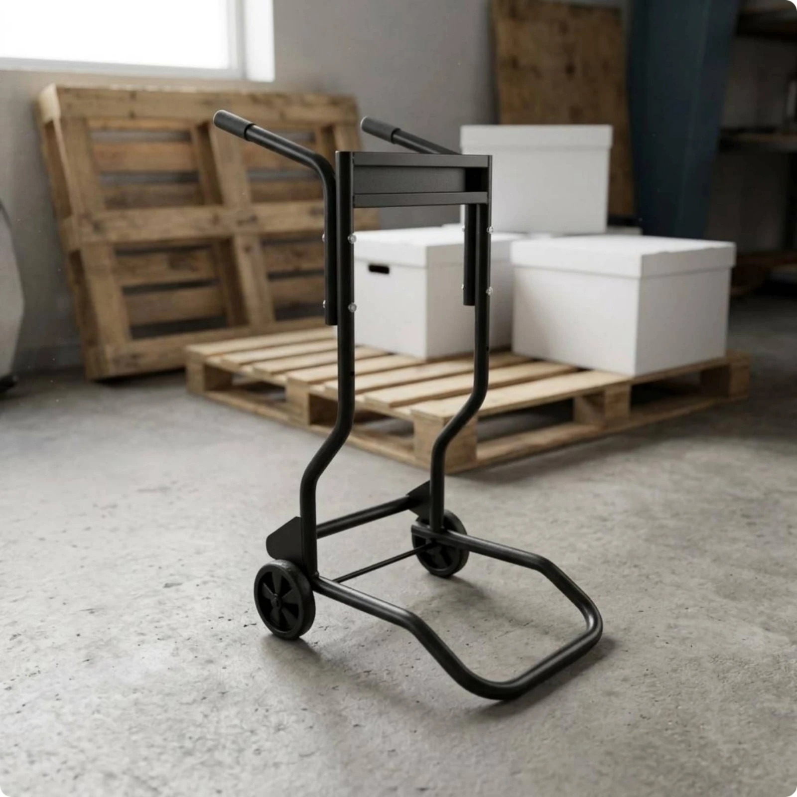 Reliable Outboard Motor Stand Steel Construction Chariot Pliant Display Trolley Easy Assembly for Moving Engines in Service Area