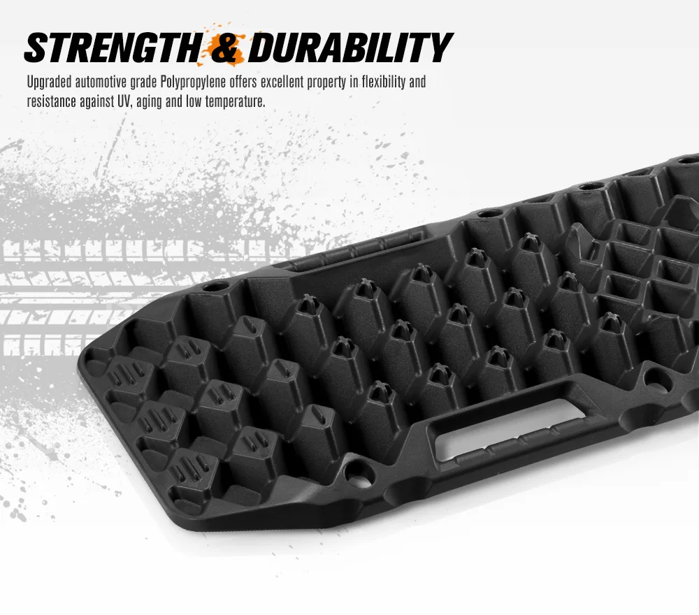 10T Recovery Tracks, Non-slip  Traction Boards with Built-in Jack Base for Sand Mud Snow Offroad 4x4
