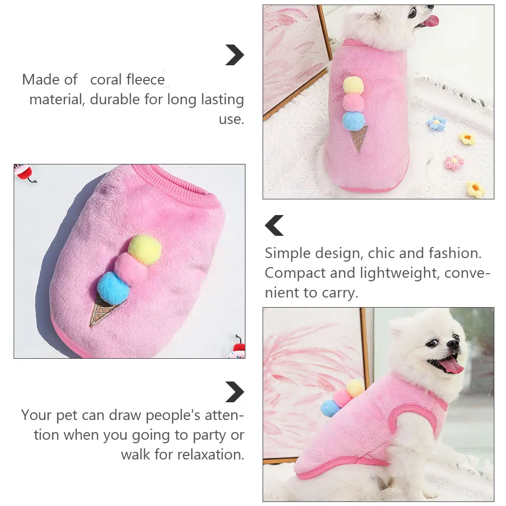 

Pet Warm Vest Pet-coats Cute Clothes Dog Small Cat Pets Costume Coral Fleece Clothing Puppy Outfit