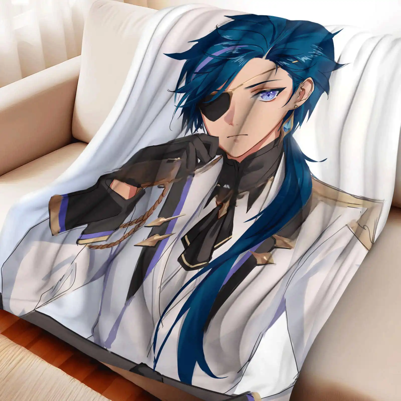 Kaeya Game Cartoon Soft Plush BlanketFlannel Blanket Throw Blanket for Living Room Bedroom Bed Sofa Picnic Cover Kids