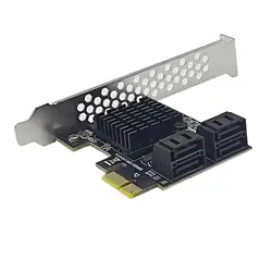 4 Port SATA III PCIe Expansion Card 6Gbps SATA 3.0 to PCI-e 1X 9215 Controller Card PCI Express Adapter Converter with Bracket