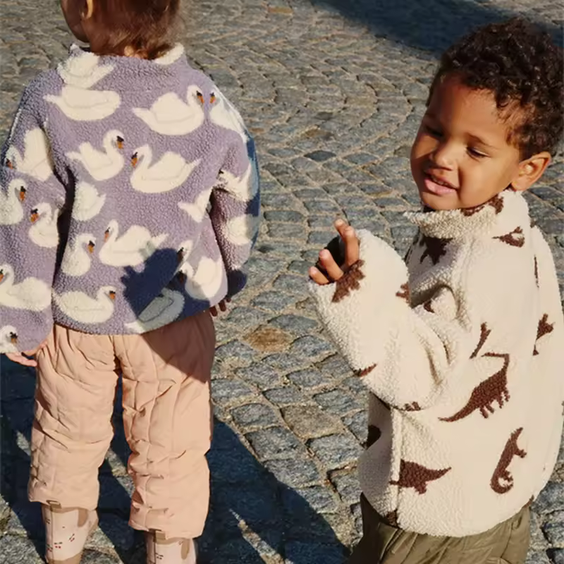 2026 KS Brand Winter Baby Girls Boys Lambswool Cherry Jackets Kids Clothes Boys Sequin Cartoon Outerwear Children's Coats 1-9Yrs - Image 5