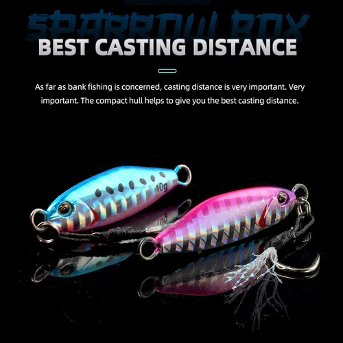 Imagen 2 del producto Señuelos mágicos para pesca, paquete de plantilla de Metal, 3g, 5g, 7g, 5 uds., caja de Micro plantillas, cebo Artificial, juego de señuelos, juegos de Jigging de lubina, peces falsos