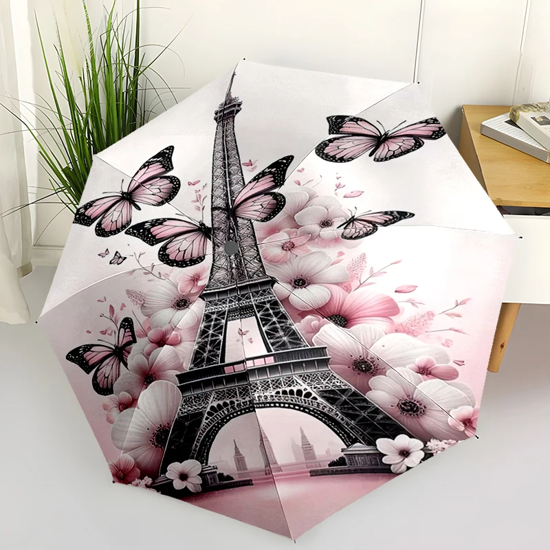 Modern Automatic Folding Umbrella - Compact 8-rib Design, Durable for Outdoor Daily Use, A Perfect Gift