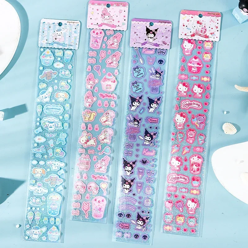 Sanrio Olá Kitty Sobremesa Festa Adesivos, Desenhos animados bonitos bolso decoração, PET, Gudetama