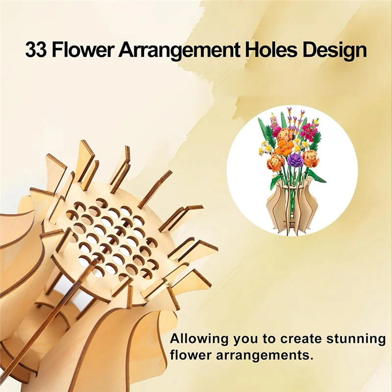 

High Quality Wooden Puzzle Vase, Perfect For Displaying Roses, Tulips, Daffodils - A Gift For The Brick Flower Lover