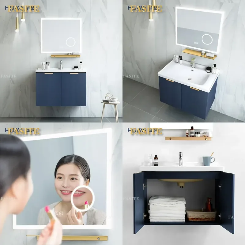 For Nordic Solid Wood Bathroom Cabinet Simple Sanitary Wash Basin Toilet Vanity Table Washbasin Furniture Home Decor