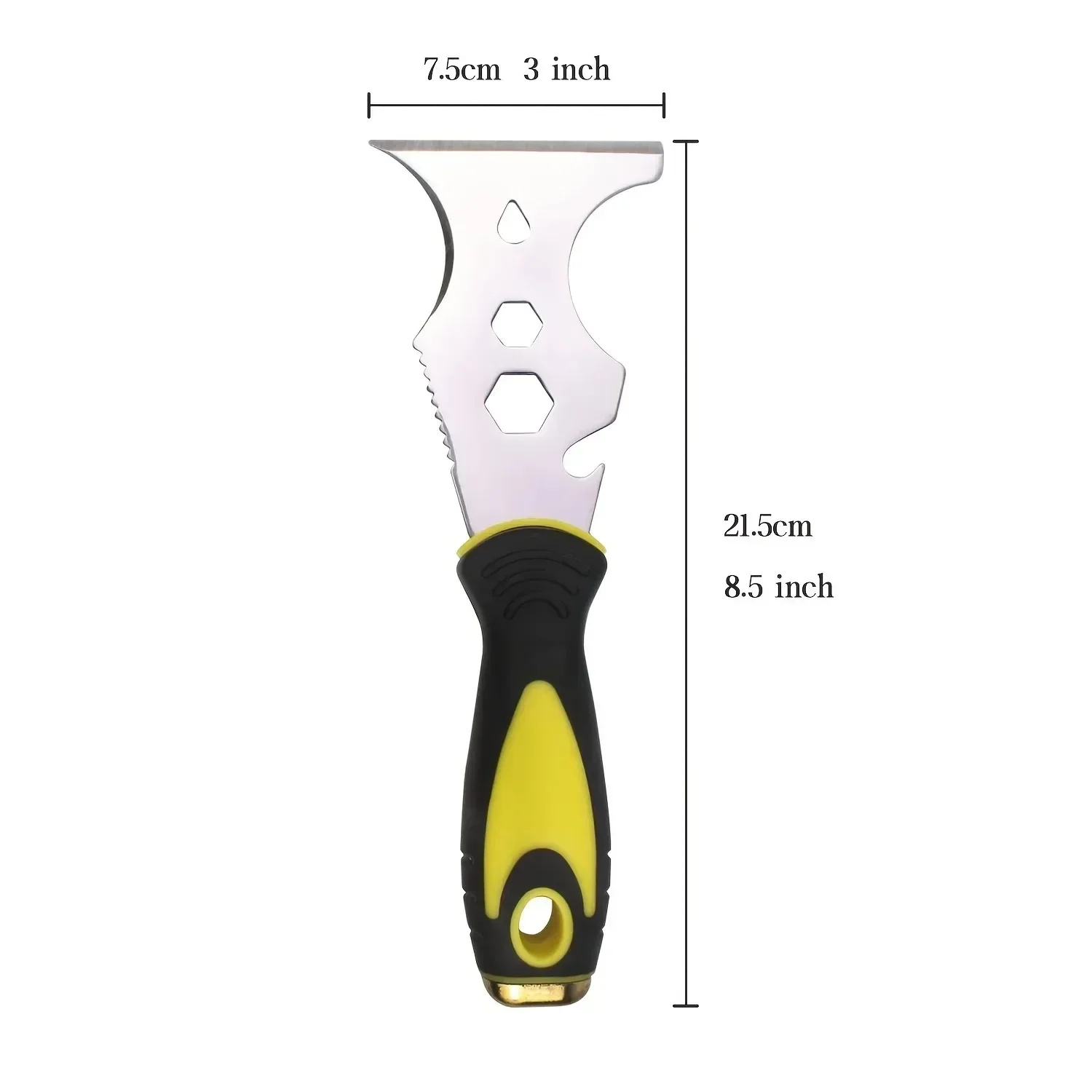 Coltello per mastice 12 in 1 coltello per mastice multifunzionale raschietto per vernice in acciaio inossidabile può essere colpito con tappo posteriore addensato