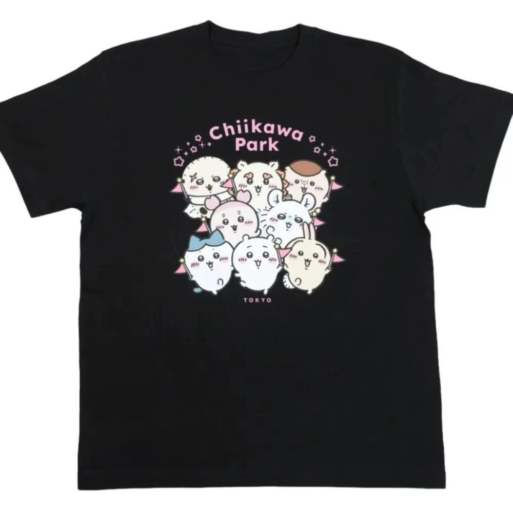 T-shirt graphique Kawaii Chiikawa pour filles, couple, manches courtes, Usagi Hachiware, anime mignon, tendance, décontracté, été, hauts pour étudiantes