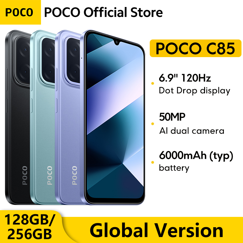  POCO C85 Global Version Smartphone 128/256GB Helio G81-Ultra 6000mAh battery 6.9" display 50MP Camera 33W NFC 
