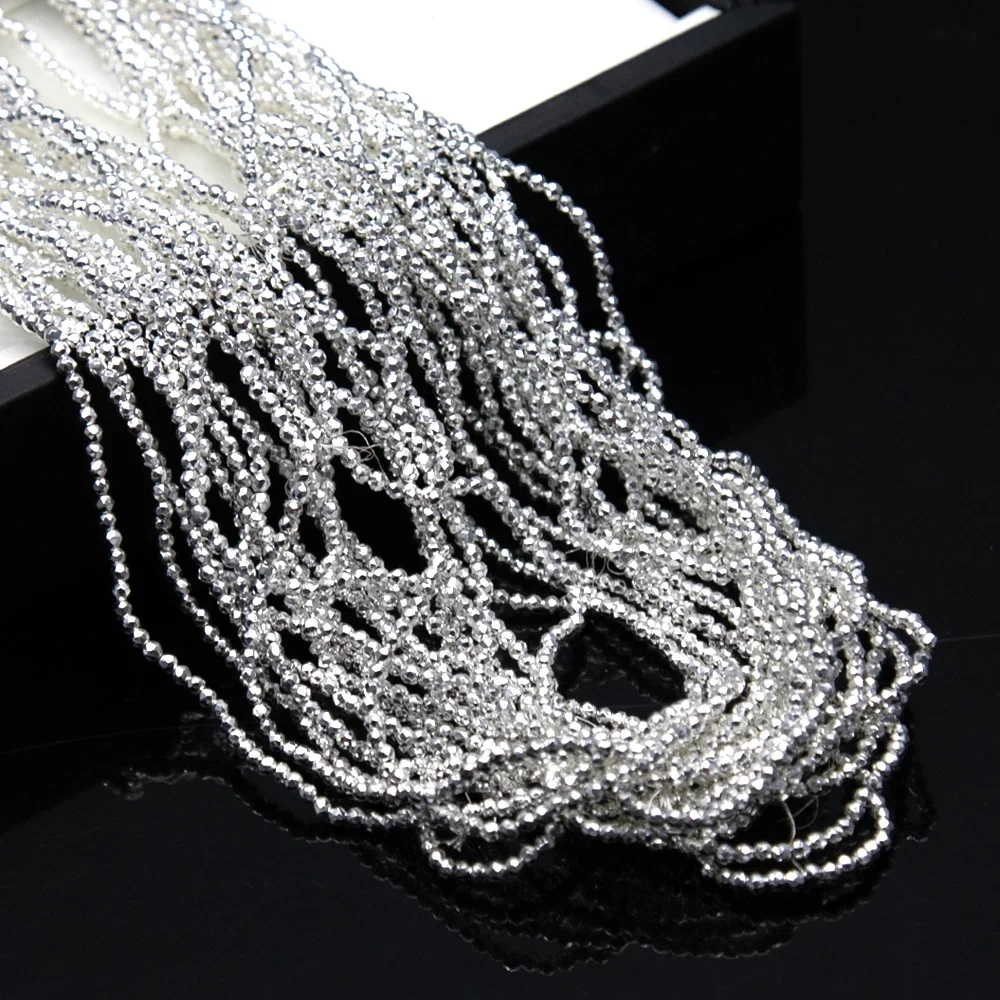 كريستال زجاج الخرز الأوجه Rondel خزر عازل الذهبي والفضي مطلي للمجوهرات عقد دي اي واي سوار 2/3 مللي متر #6