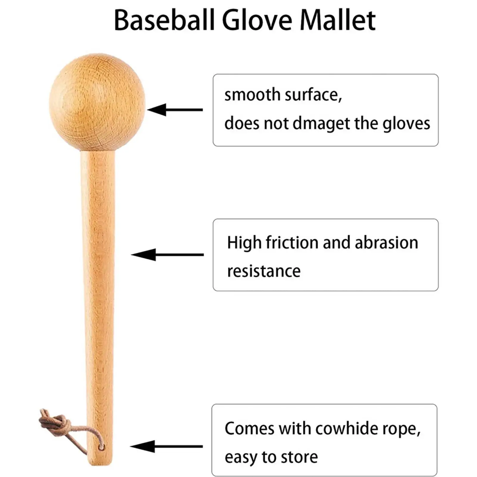 Baseball Glove Hammer Mallet Youth Softball Catchers Mitt Portable Shaper Wooden Training Tool Gloves Shaping Hammer