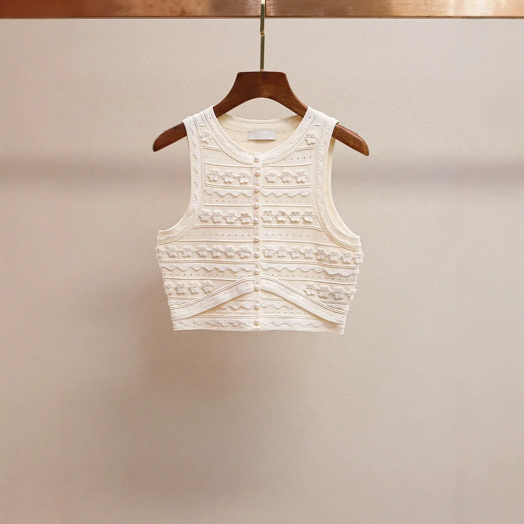 Baga Spring 2025 Chaleco de punto y falda dividida de cintura alta Conjunto Agel Sle Quali Faion para mujer Conjunto Small Fraanc...