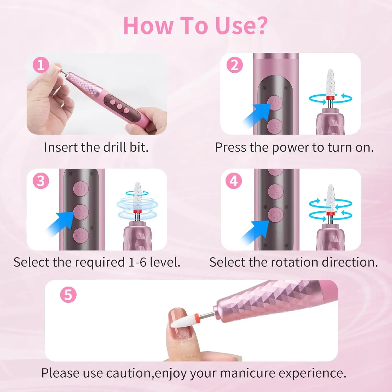 مثقاب أظافر كهربائي، مبرد أظافر لاسلكي، مجموعة مانيكير وباديكير لأظافر جل الأكريليك، مطحنة أظافر احترافية للاستخدام المنزلي في الصالونات #6