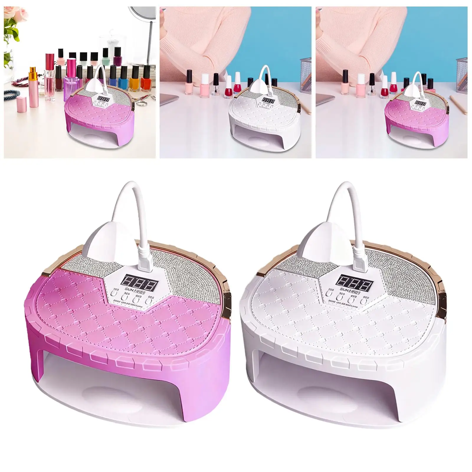 Secador de unhas lâmpada led fácil limpeza com display lcd 45 contas led comprimento de onda duplo detecção automática ferramentas manicure alta potência