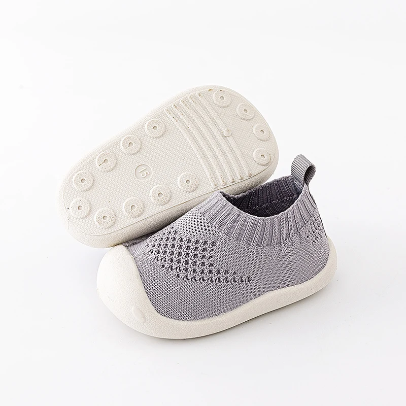 Spring Summer Unisex Toddler Slip-on Shoes Baby Girls Boys Fly Woven Sneaker Soft Bottom Classic Solid Color Kid First Walker