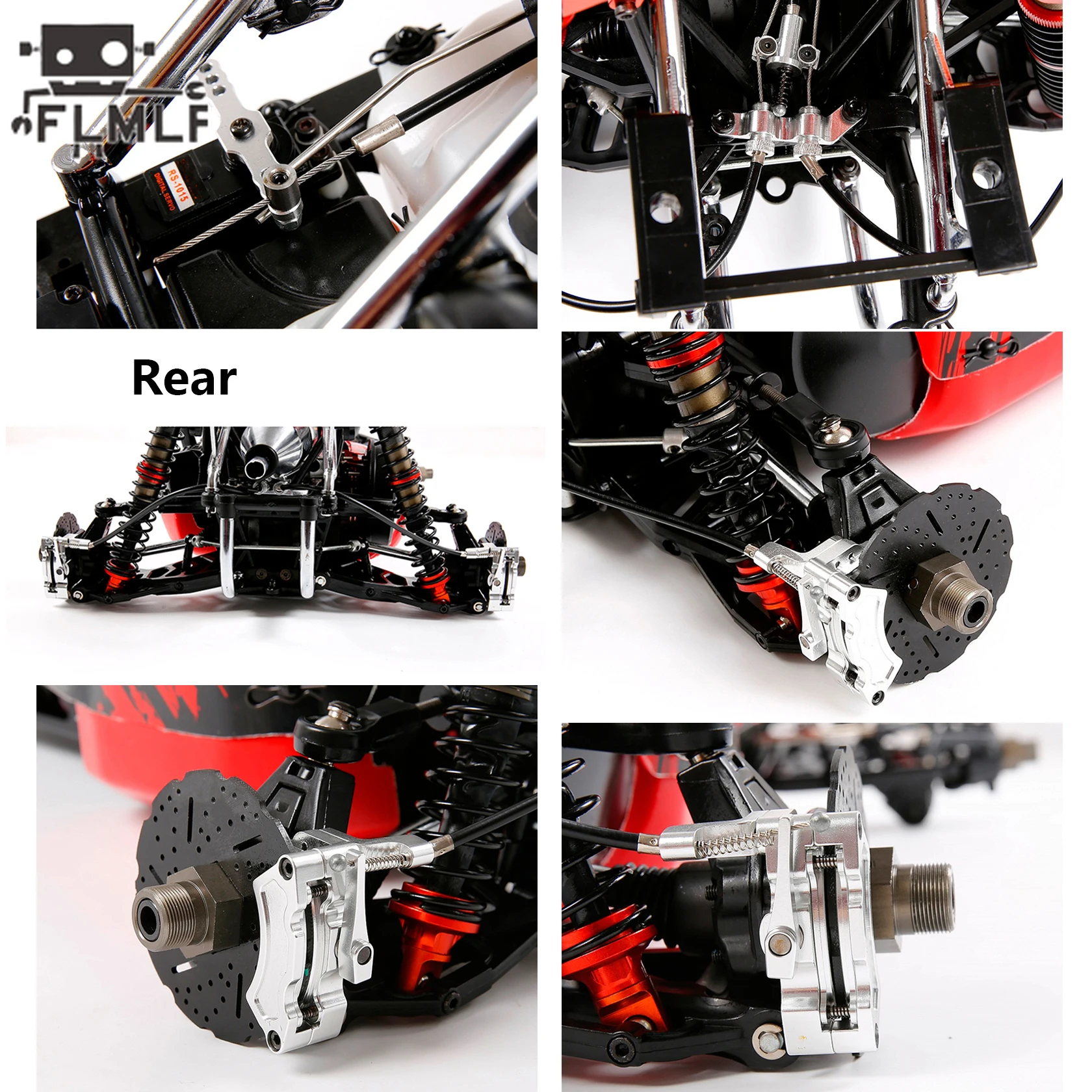 Zestaw hamulców linkowych CNC z metalowymi przednimi lub tylnymi linkami do samochodów RC, pasuje do 1/5 HPI ROFUN BAHA ROVAN KM BAJA 5B 5T 5SC CZĘŚCI DO CIĘŻARÓWEK