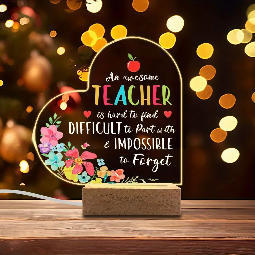 1 قطعة ملحقات التصوير الفوتوغرافي للديكور المضيء من الأكريليك ، قاعدة USB ، هدية المعلم ، تماثيل قابلة للجمع للعطلات/العودة إلى المدرسة #3