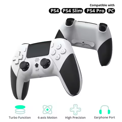 DATA FROG Wireless Game Controller For PS4 / For PS4 Pro / For PS4 Slim, Gamepad Joystick For PC Dual Vibration Controller
