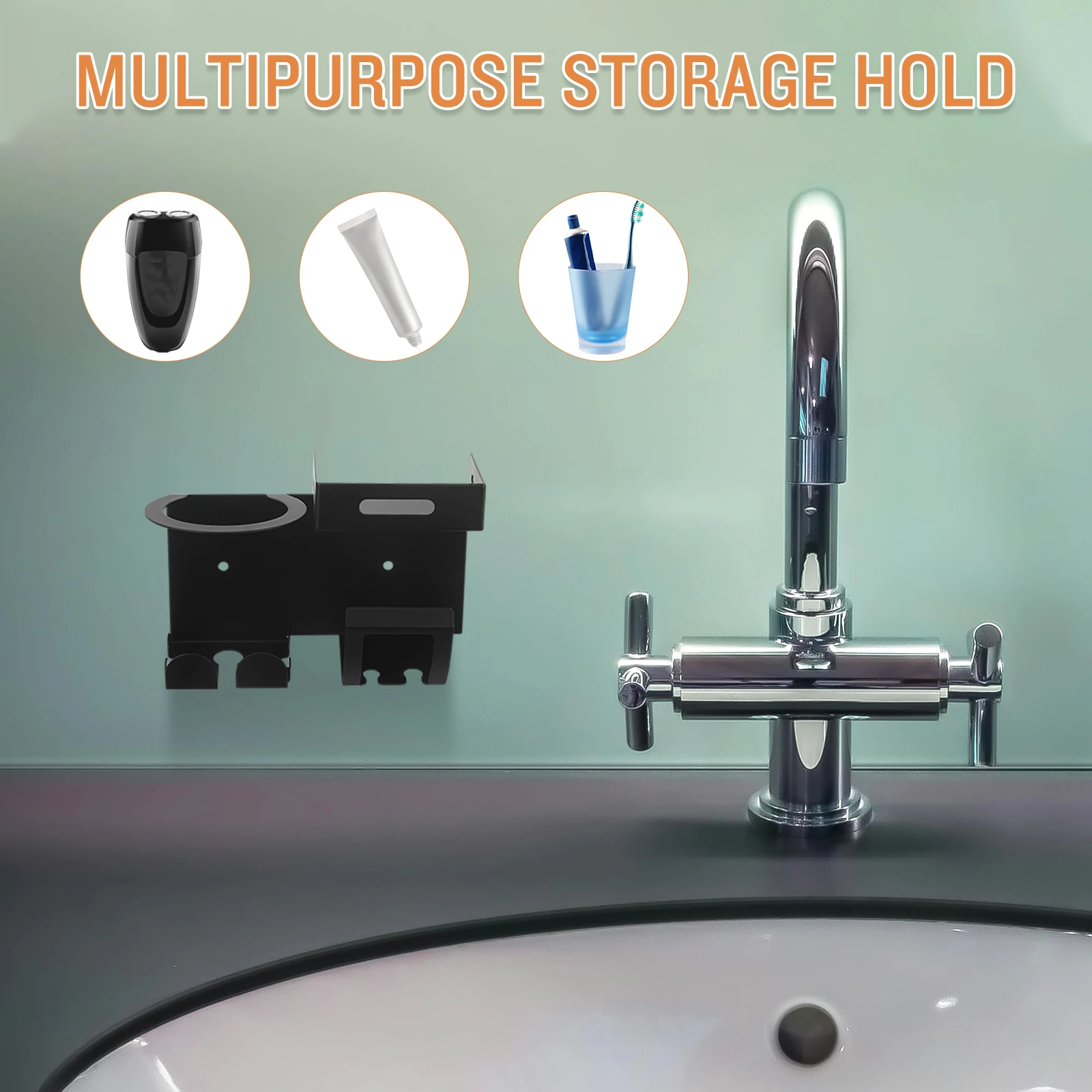

Organizers Wash Rack Toothbrush Holders Multi-functional Small Stainless Steel Wall-mounted Metal