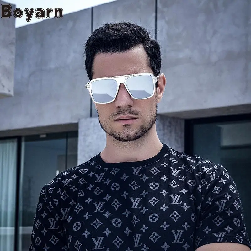 

Boyarn Luxury Brand Design Large Frame Sunglasses Men's Fashion Street Photography Sunglasses Eyewear Glasses Gafas de sol Squar