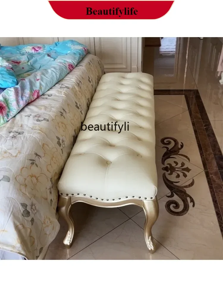 D132 VBed End Stool Solid Wood Bed Front Bed Light Luxury Bedroom Bedside Dressing Shoe Changing Stool Modern Minimalist Sofa St