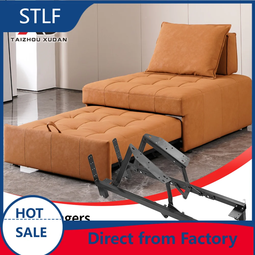 stlf  Good Quality Metal Lift Push-Pull Sofa Bed Mechanism Folding Sliding Hinge Hardware with Wheels for Space-Saving Furn
