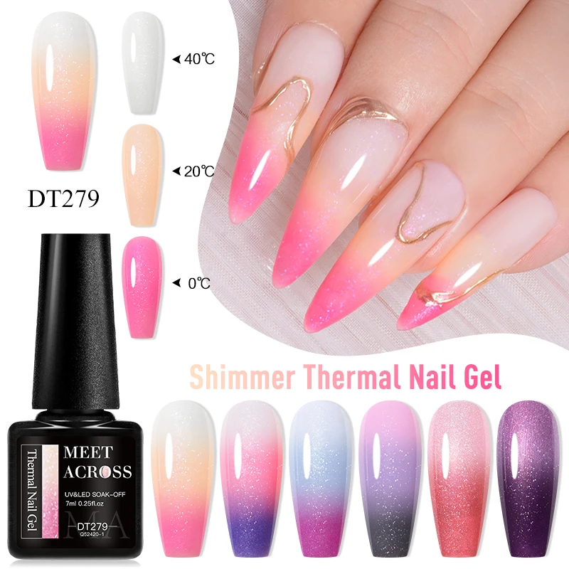 7ml Shimmer Thermal Gel Nail Polish 3 Colors Changing Soak Off Gel Winter Color Semi Permanant For Manicure Nail Art Varnish