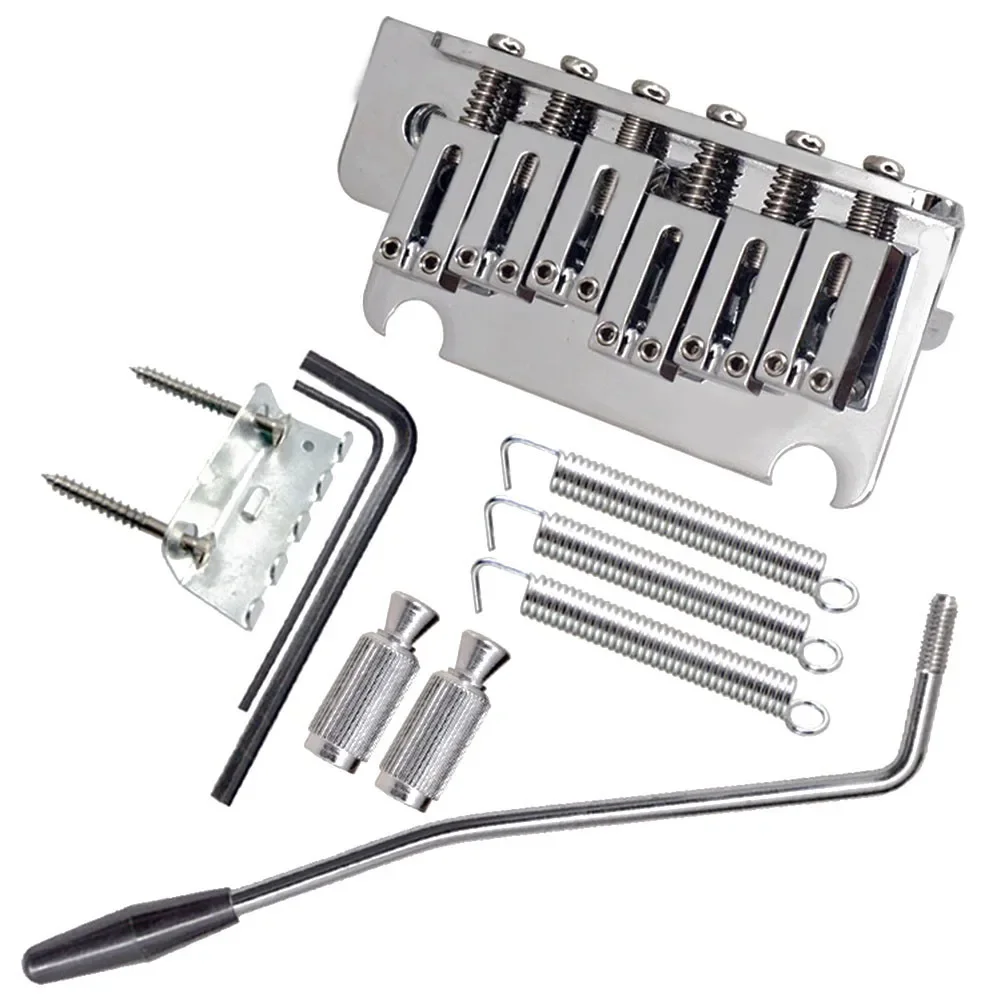 1 Set Tremolo Bridge Thickened Base 6 String Saddle Tremolo Bridge Electric Guitar Replacement Musical Instrument Accessories