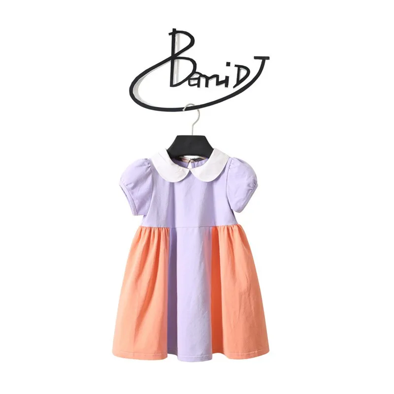 QualityFashion Bow Girl Dress Princess Party Letter Print Casual Wear Short Sleeve Kids Clothing Summer Costumes New 2-7 Years