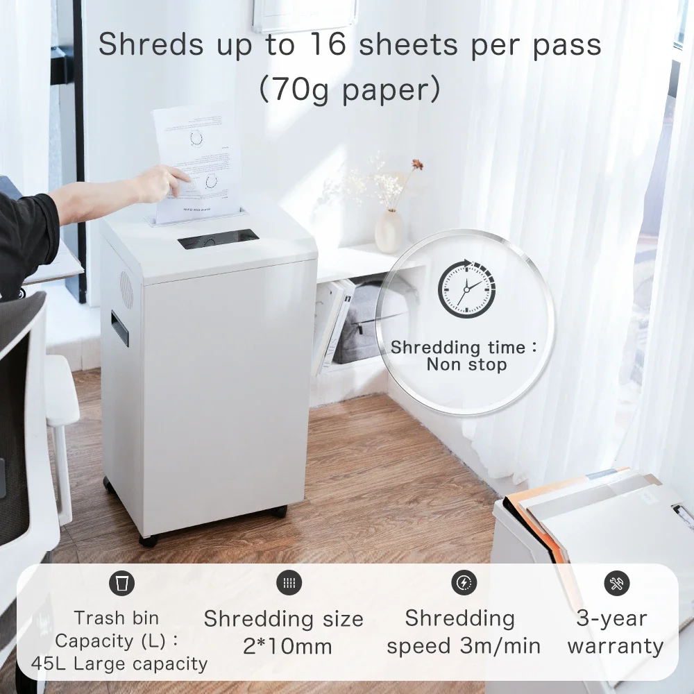 

Professional Micro-Cut P5 CD Card Shredder Handheld 45L Capacity Manual Power Confidentiality Level Cross-Cut Type Paper Plastic