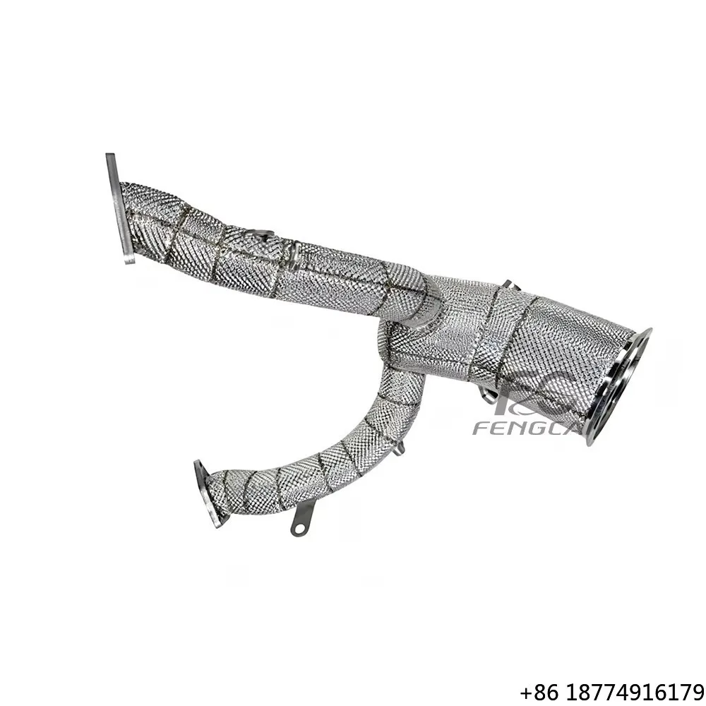 

Stainless Steel Header Exhaust Downpipe for S 3.0T 2020-2023 with Insulated Exhaust Pipes Non-light Fault Light