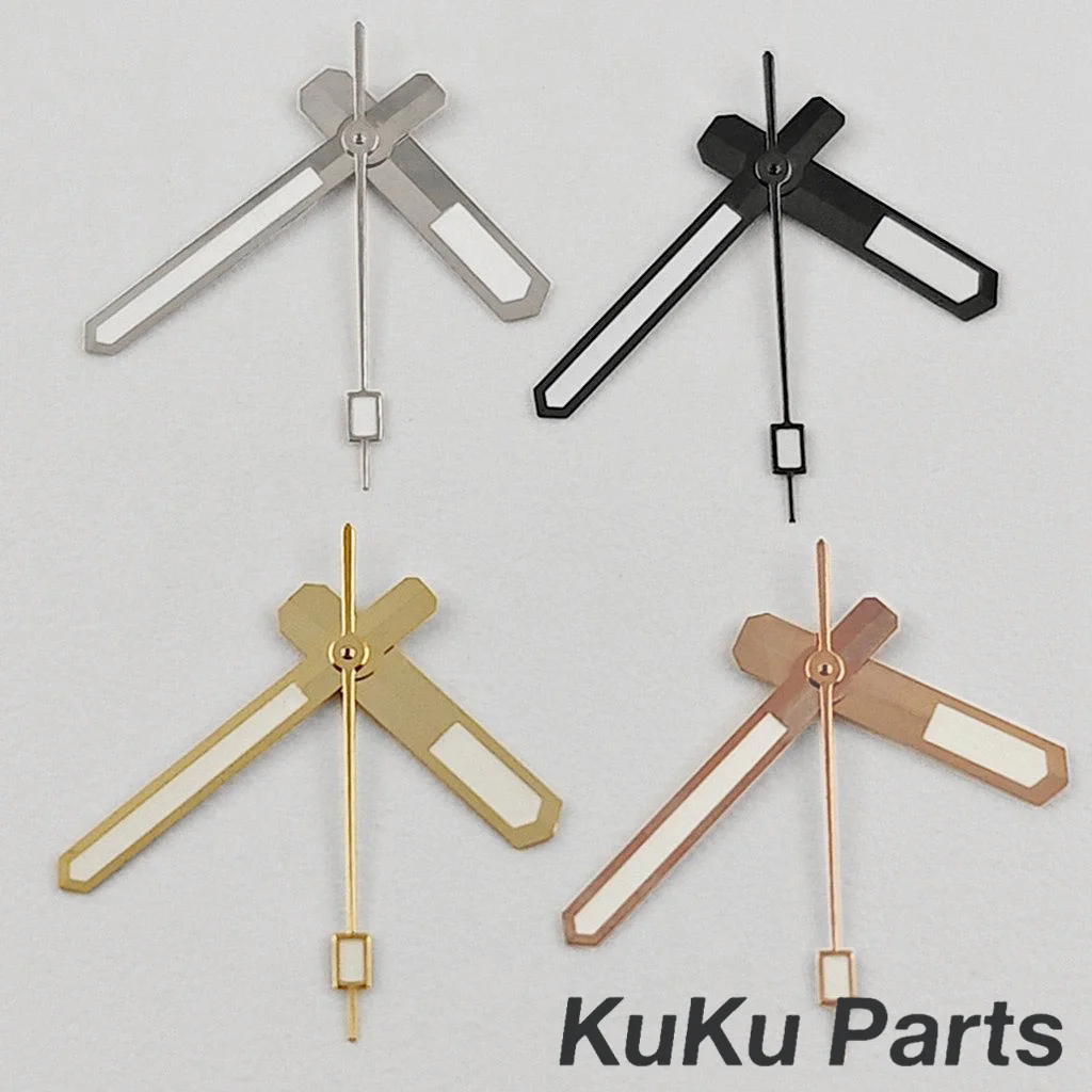 62MAS NH35 Zeiger C3 Starke grüne Leuchtzeiger Silber Gold Roségold Pistolenzeiger Geeignet für NH34 NH35 NH36 4R/7S Uhrwerk