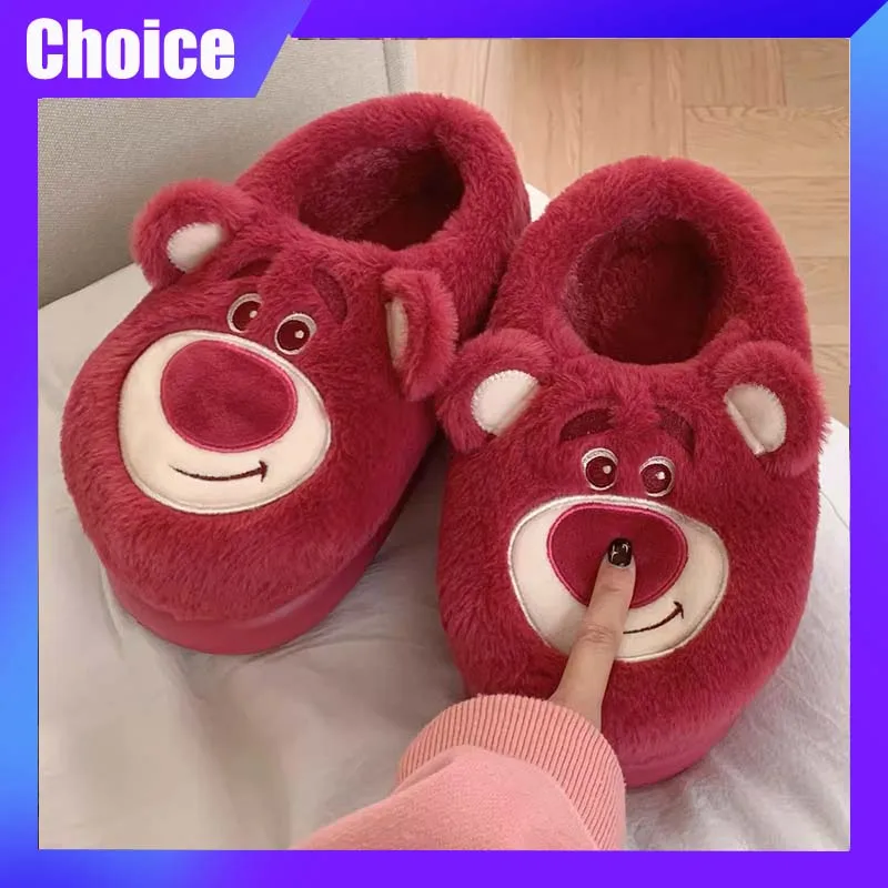 

Хлопковые тапочки Lotso, милые нескользящие теплые тапочки с героями мультфильмов Диснея, повседневные модные модные тапочки, осенне-зимняя домашняя обувь, подарок