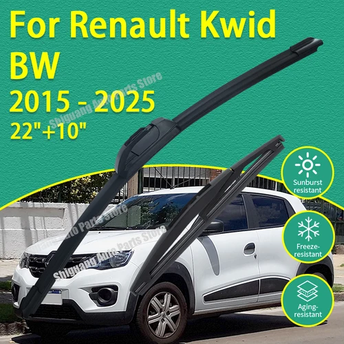 Imagen 1 del producto Limpiaparabrisas con revestimiento de silicona delantero y trasero para Renault Kwid BW 2015 - 2025 limpiaparabrisas de coche accesorios de cuchillas 2016 2017