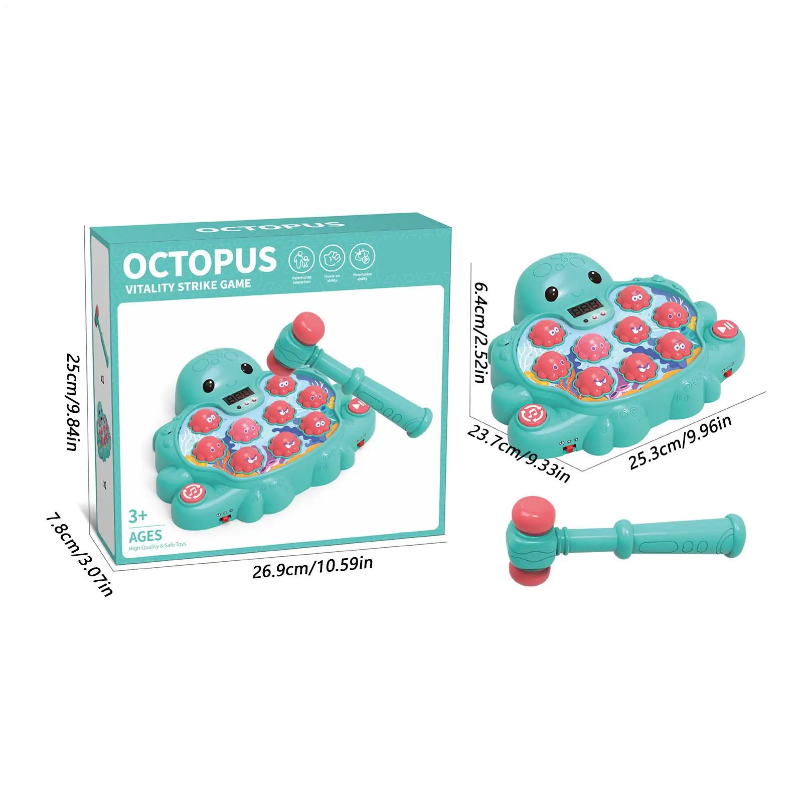 لعبة اجتز الخلد لعبة القصف التفاعلية التنسيق بين اليد والعين لعبة اللعب على شكل الأخطبوط ألعاب أطفال للأولاد والسفر والمدرسة والمنزل