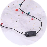 【BS】Light Glowing LED Necklace Flashing Light-up Blinking Christmas Lights Costume Necklace 8 LED Bulbs Glow Props Party Supply