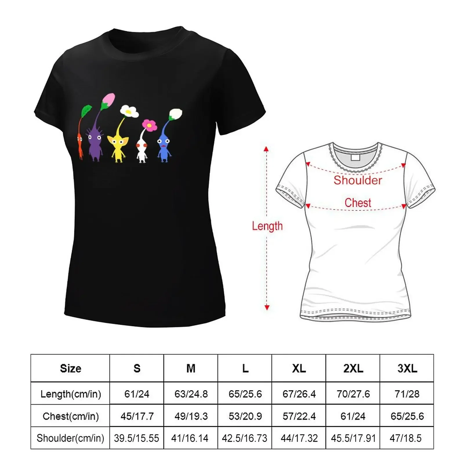 cute pikmin pattern Classic T-shirt plus size tops shirts graphic tees summer top Womens clothing