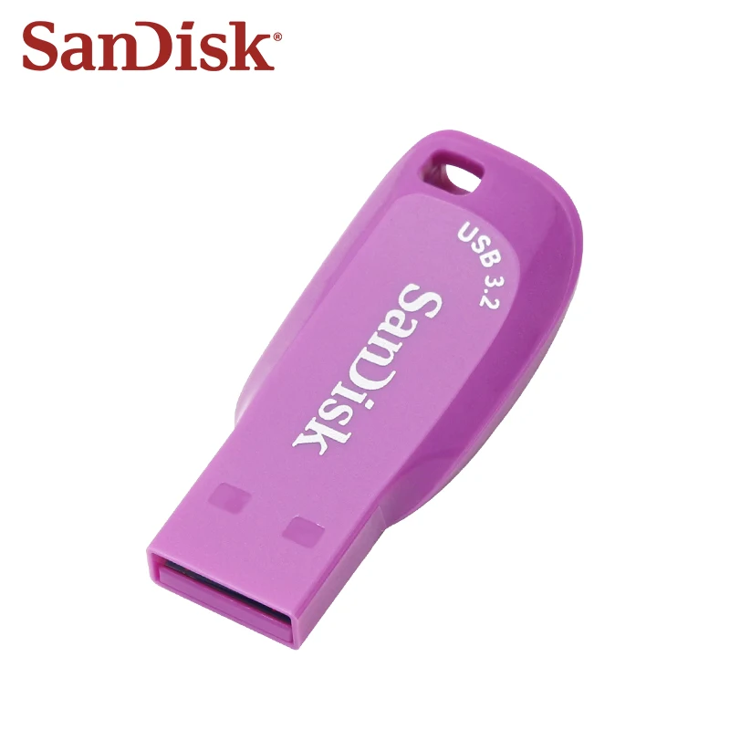 SanDisk USB 3.2ไดรฟ์ของแท้ CZ410 U Disk สีม่วง32GB 64GB เมกะไบต์/วินาที128GB สูงสุด100 GB แฟลชไดรฟ์ความเร็วสูงหน่วยความจำ