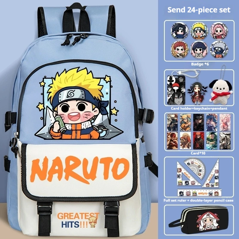 

Naruto Schoolbag Cute Anime Backpack Polyester Bag High-Capacity Ergonomics Creative Birthday Gift For Men Women Children Youth