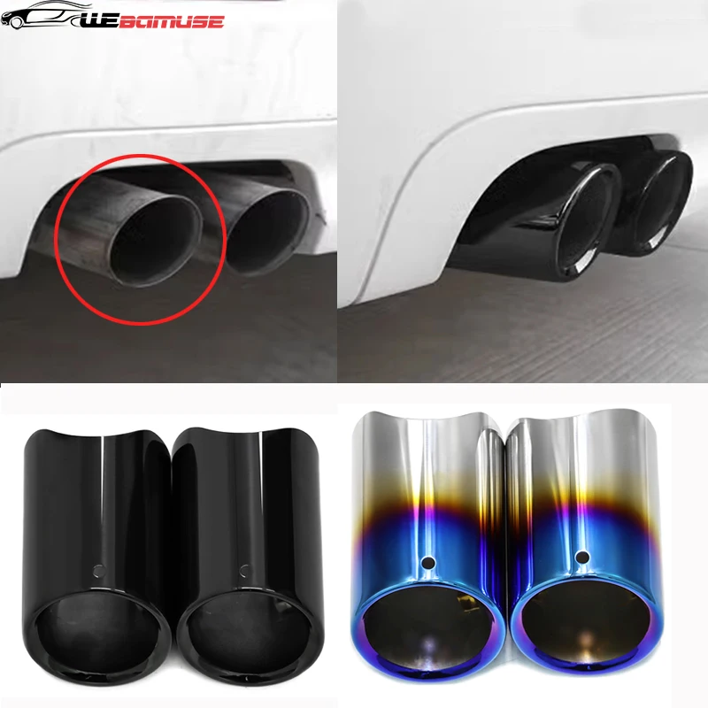 For BMW 5 Series 525i 530i 528i 523i 520i F10 F11 F18 Black Chrome Exhaust Tailpipe Muffler Exhaust Cover Nozzle