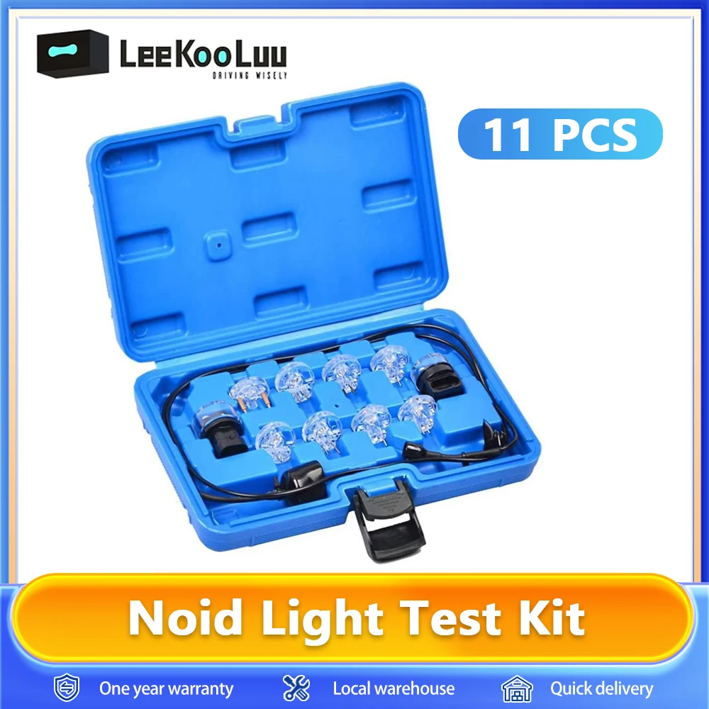 Leekooluu-Ensemble de test de lumière d'injection de carburant électronique et de voyant lumineux, testeur de bruit Lite, lumière d'inspection de réparation de circuit de voiture, 11 pièces