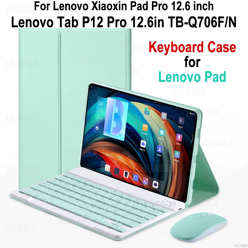 

Keyboard Case for Lenovo Xiaoxin Pad Pro 12.6 Inch, Detachable Bluetooth Keyboard Cover for Lenovo Tab P12 Pro 12.6" TB-Q706F/N