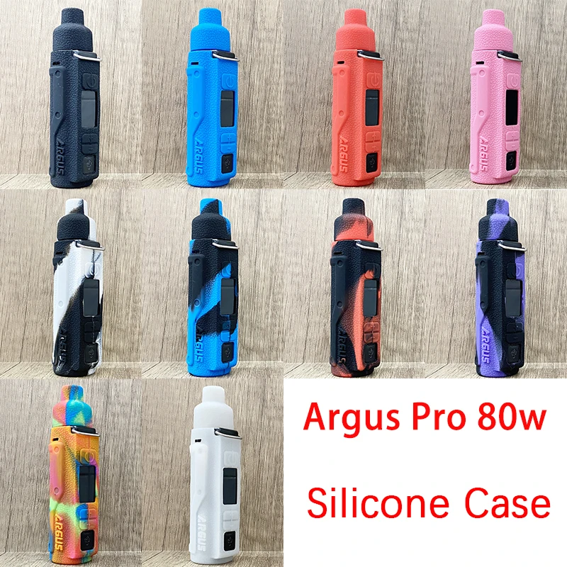 حافظة جلد بنسيج السيليكون لـ VOOPOO Argus Pro ، غطاء مطاطي ناعم واقي بحبل ، 80 واط