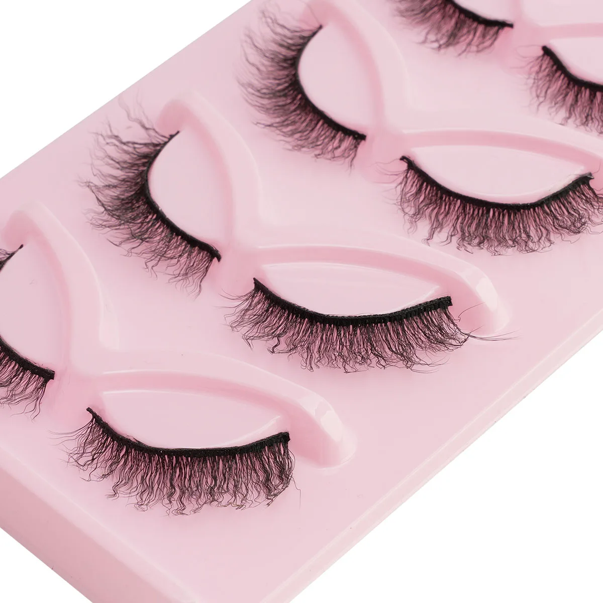 New 3/5 Pairs Curly Eyelash Extension Natural False Eyelashes Makeup Wispy Fluffy Faux Cils Long Mink Lashes Strip Dramatic Lash