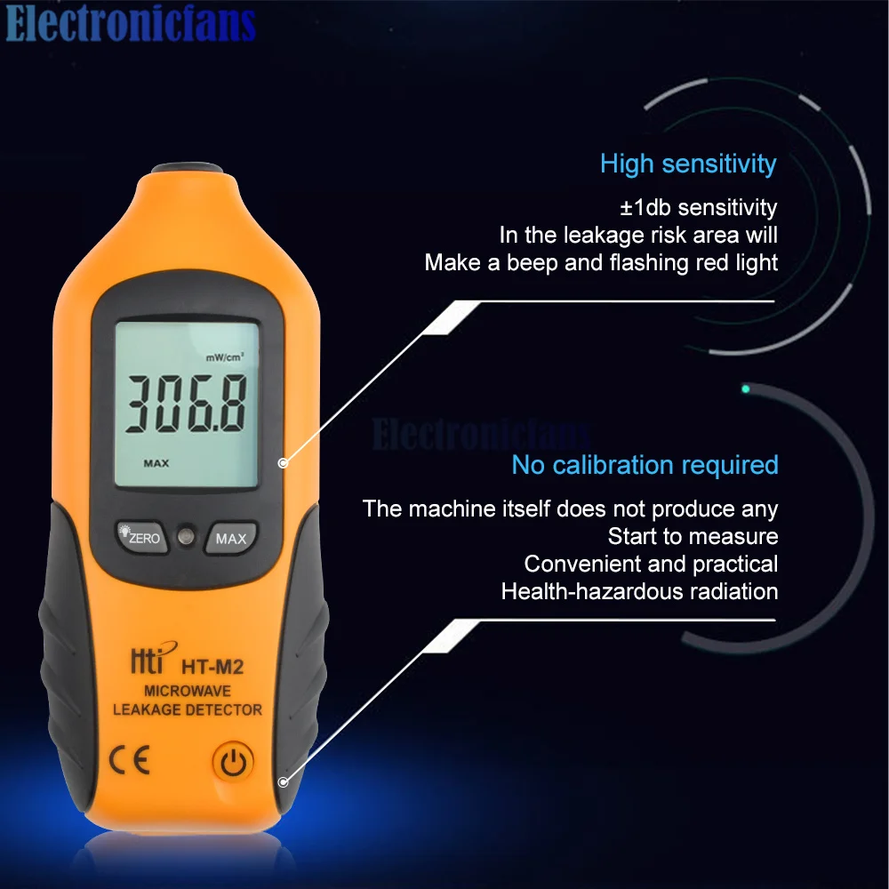 HT-M2 Portable Microwave Leak Detector LCD Display 2450MHz Suitable for Various Industrial Fields High Precision