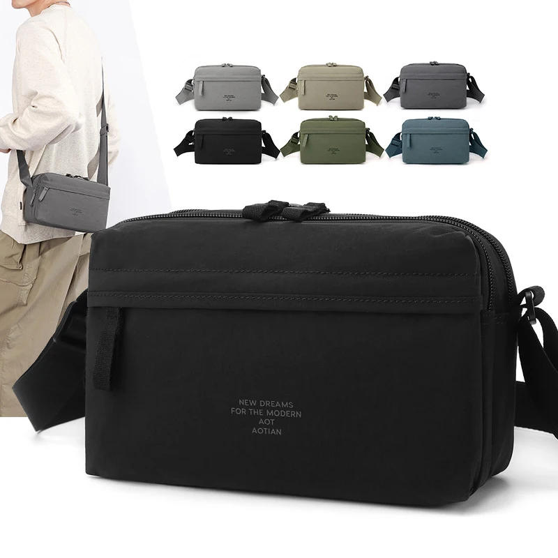 AOTIAN Horizontal fashion new unisex multi compartment commuting bag single shoulder crossbody bag Oxford cloth bag for men