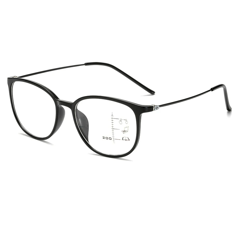 

Fashion Retro Men TR90 Anti Blue Light Progressive Reading Glasses Women Look Near Far Hyperopia Multifocals Spectacles Custom